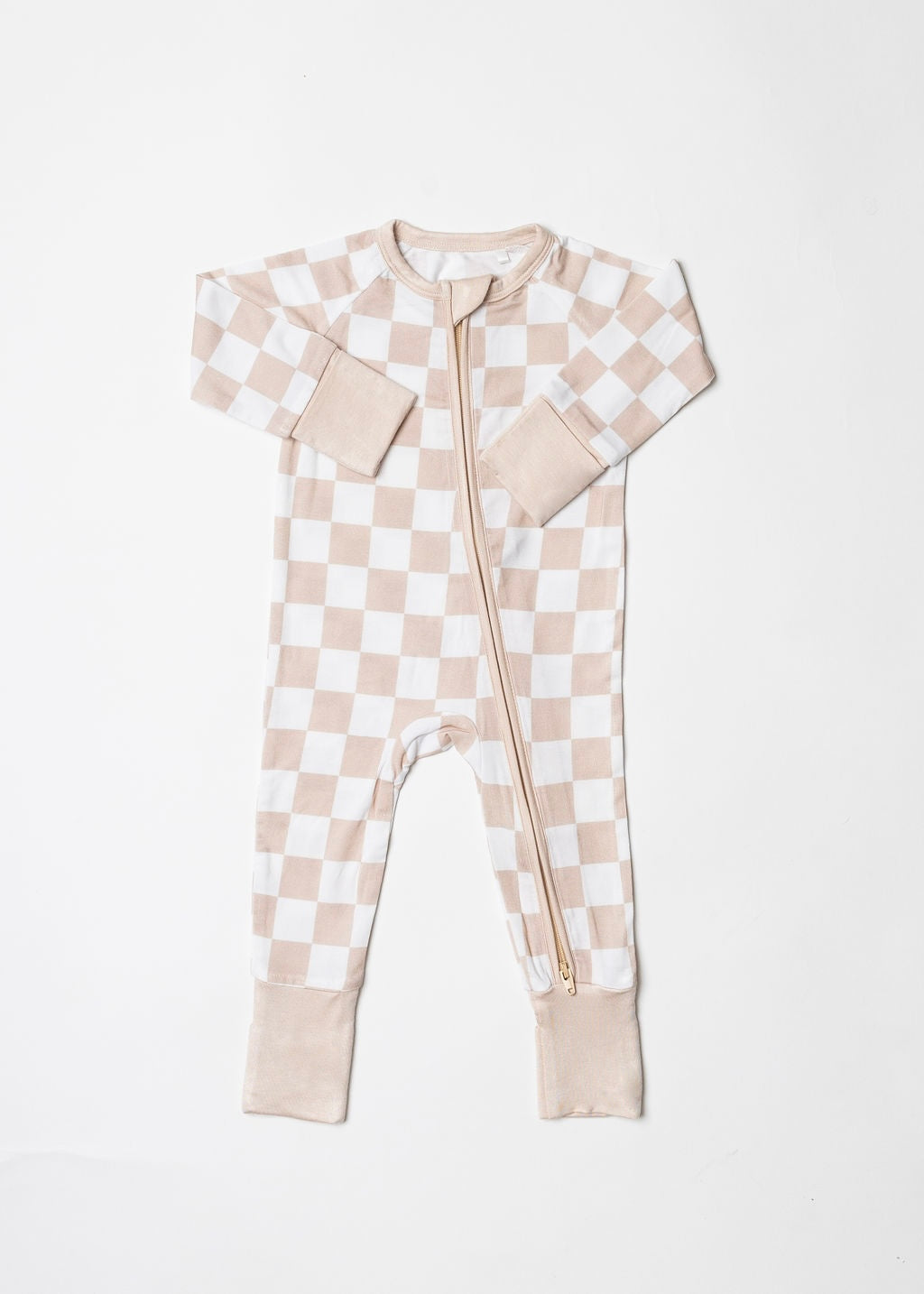 Beige Checkered Zippy