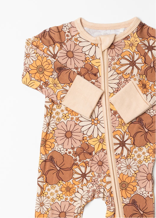 Beige Floral Garden Zippy