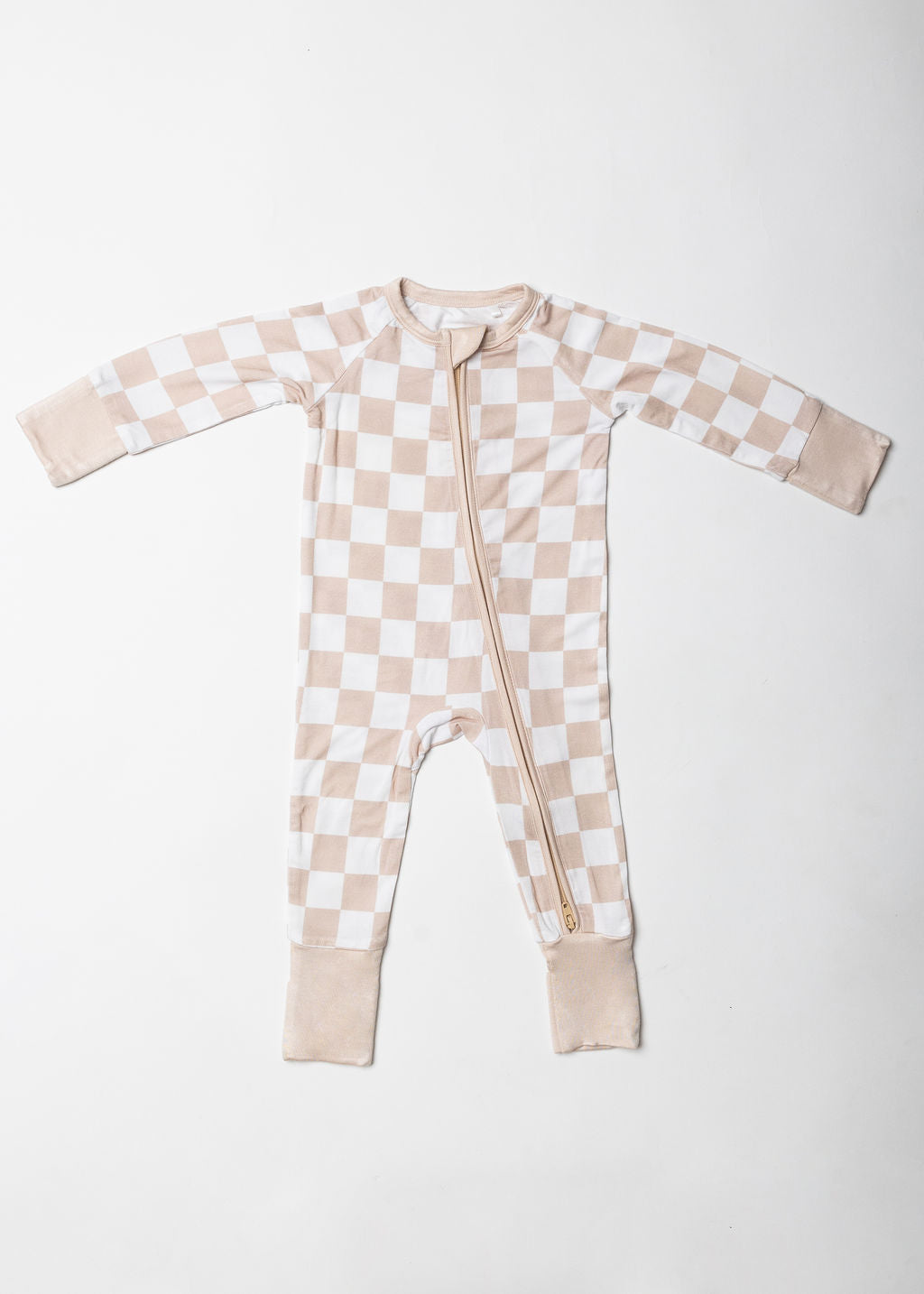 Beige Checkered Zippy